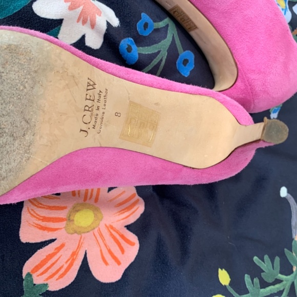 J crew nade in Italy pink suede shoes . Worn only twice! - Picture 3 of 4